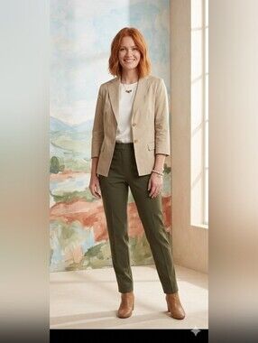 Weekend Max Mara Tan Cotton-Blend Blazer size 4 Beige